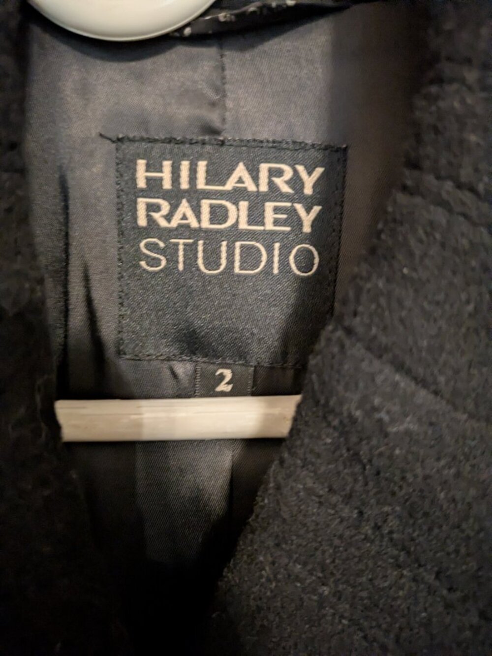Hilary Radley Studio Black Wool Long Coat Size 2 - Picture 4 of 5